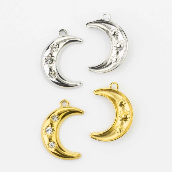 Crescent moon charms for whimsical and witchy jewelry