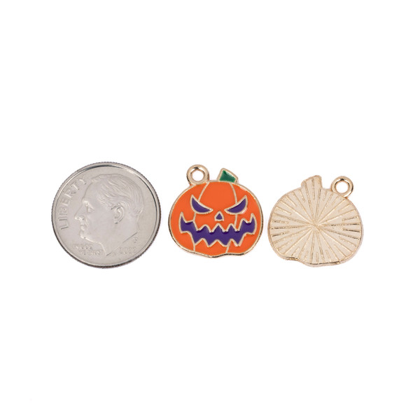 Halloween pumpkin charms for spooky DIY projects.