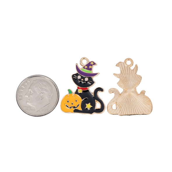Black cat charms for Halloween DIY projects.