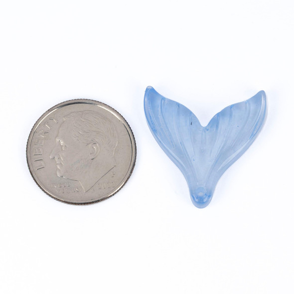  Glass 20x20mm Fish Tail Pendants - 6 per bag 