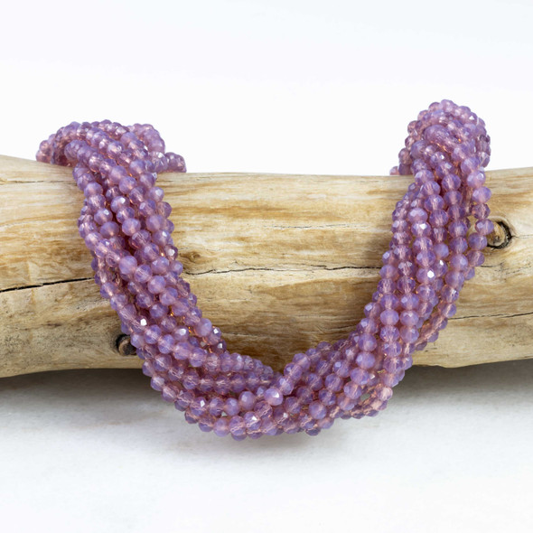 Cherry Tree Beads Crystal 3x4mm Purple Thistle Faceted Rondelle Beads  - 15 inch strand 