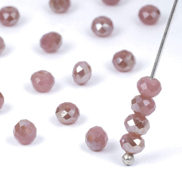 Cherry Tree Beads Crystal 3x4mm Opaque Plum Faceted Rondelle Beads with Silver AB finish- 15 inch strand 