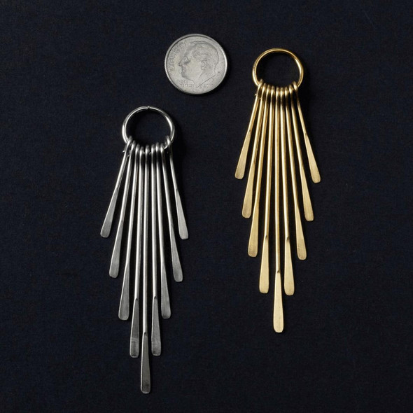 Cherry Tree Beads Stainless 15mm Hoop & Graduated 29-68mm Paddle Set - 1 set/2 pcs per bag 