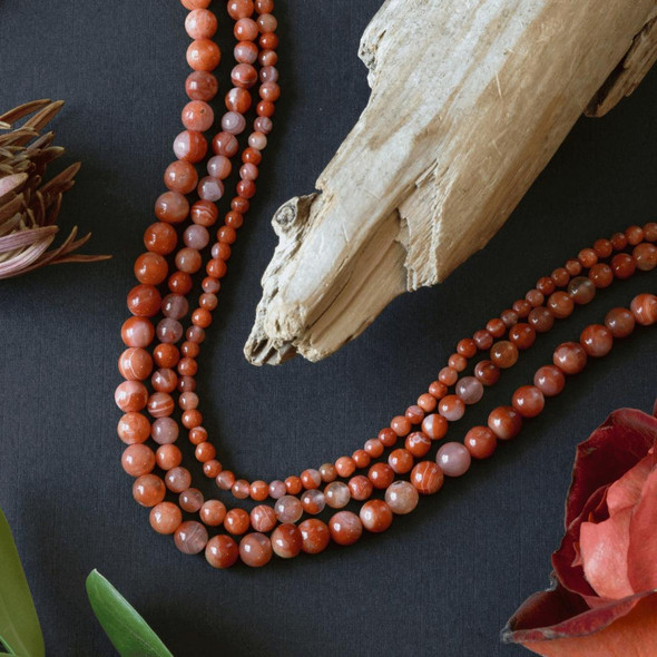 Cherry Tree Beads Natural Carnelian Round Beads - 15 inch strand 
