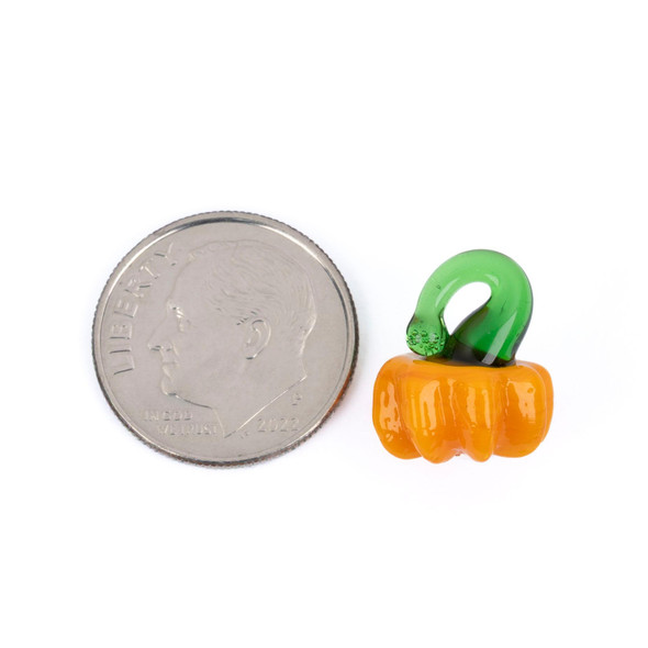 Cherry Tree Beads Handmade Lampwork Glass Focal - 11x14mm Pumpkins - 2 per bag 
