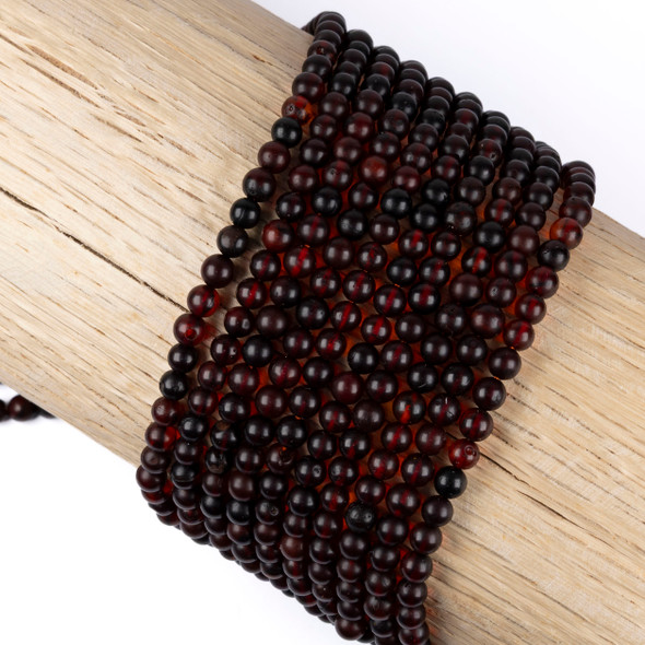 Cherry Tree Beads Amber 4mm Round Beads - 15 inch strand