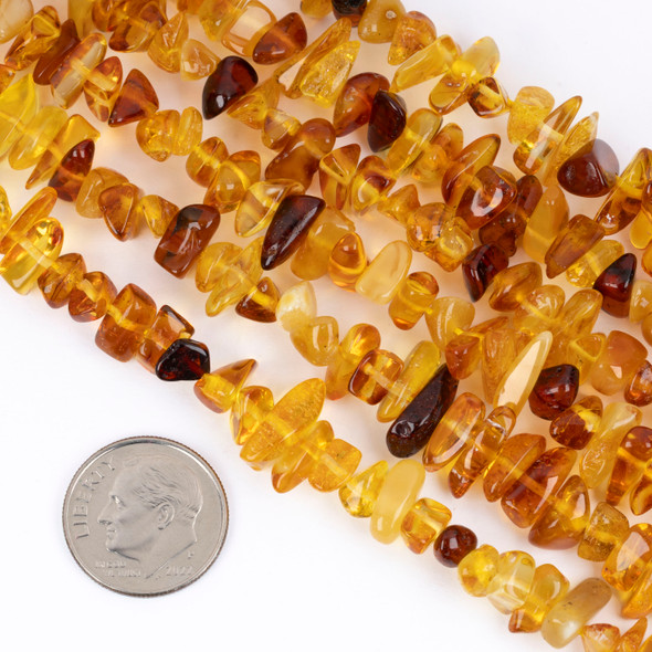 Cherry Tree Beads Yellow Amber approx. 5-8mm Chip Beads - 16 inch strand