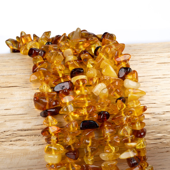 Cherry Tree Beads Yellow Amber approx. 5-8mm Chip Beads - 16 inch strand