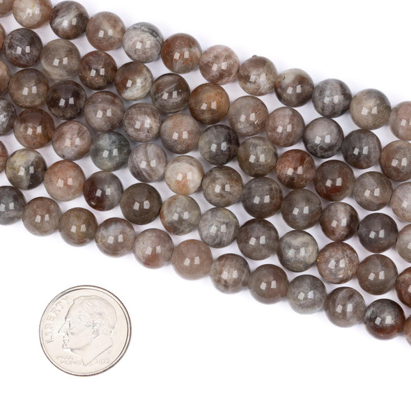 Cherry Tree Beads Black Sunstone 8mm Round Beads - 15 inch strand 