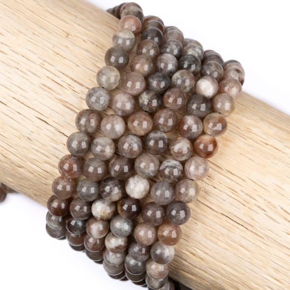 Cherry Tree Beads Black Sunstone 8mm Round Beads - 15 inch strand 