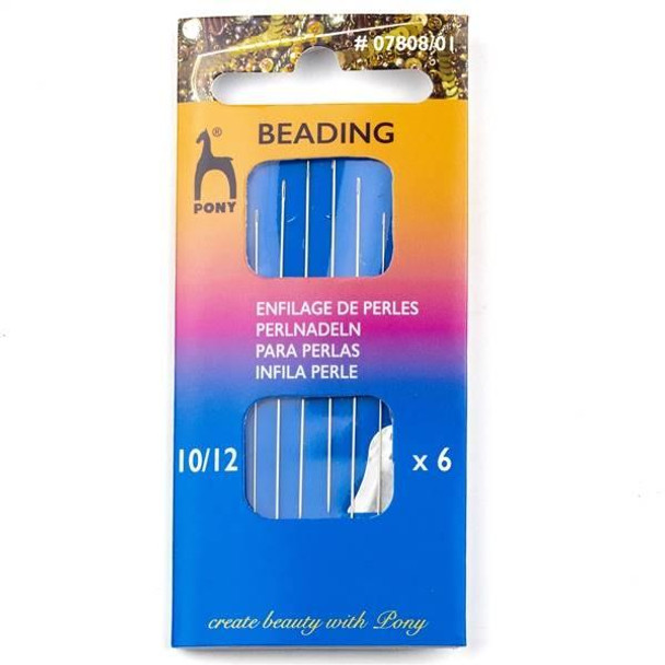 Pony Needles Pony Beading Needles #10 and #12 Multipack - 6 needles, 1 needle threader 