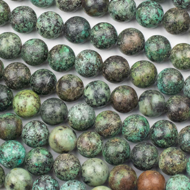 African Turquoise 10mm Round Beads - 15 inch strand