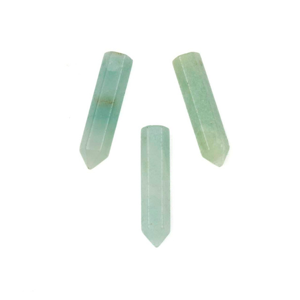 Cherry Tree Beads Amazonite 6x26mm Top Drilled Petite Hexagonal Point Pendant - 1 per bag 