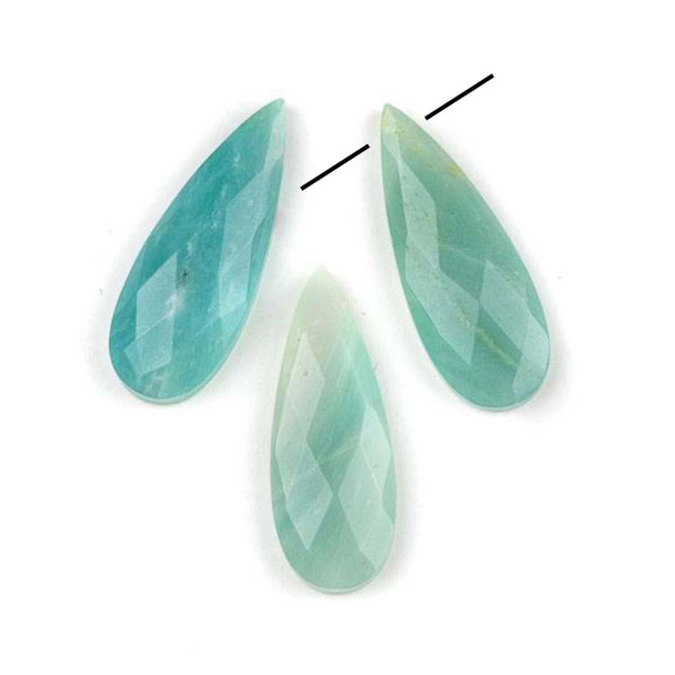 Cherry Tree Beads Amazonite 15x40mm Top Side Drilled Faceted Teardrop Pendant - 1 per bag 