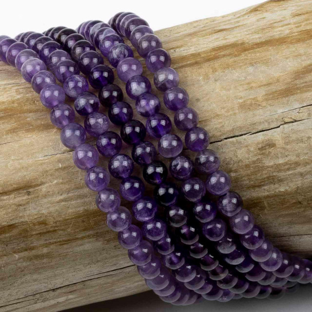 Cherry Tree Beads Amethyst 4mm Round Beads - 15 inch strand 