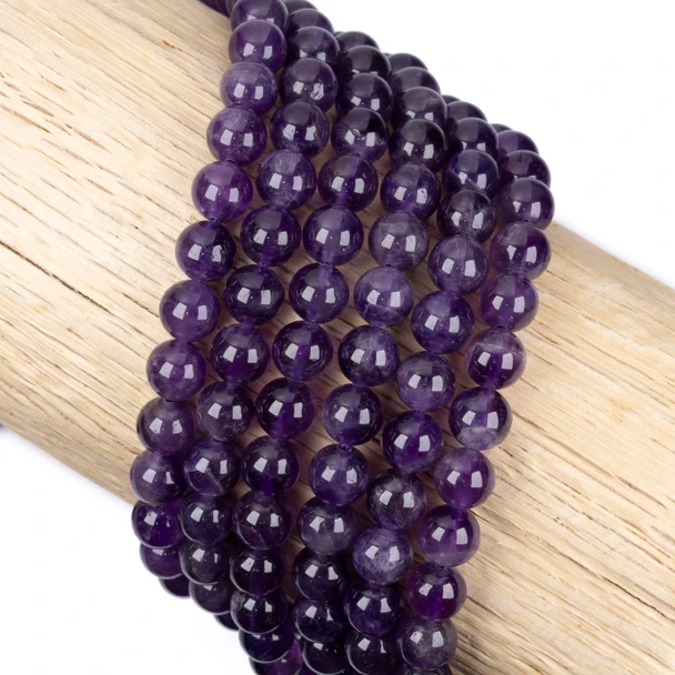 Amethyst 8mm Round Beads  - 15.5 inch strand