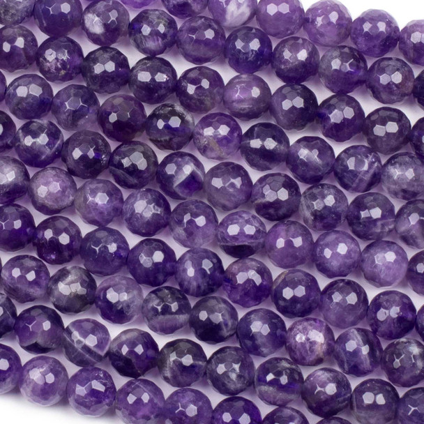 Amethyst 8mm Faceted Round Beads - 15 inch strand