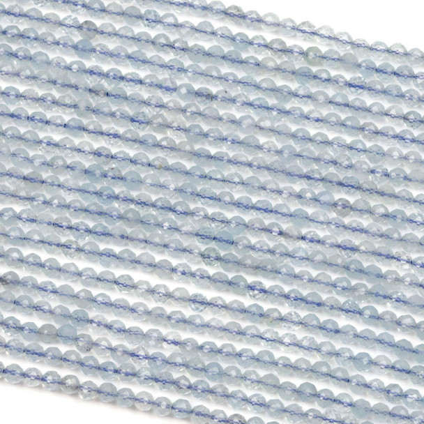 Cherry Tree Beads Aquamarine 3mm Faceted Round Beads - 15 inch strand 