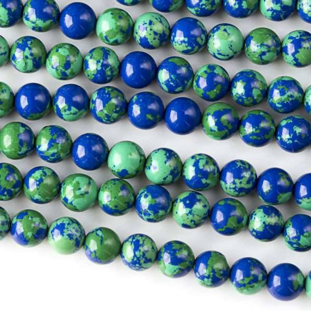 Synthetic Azurite 6mm Round Beads - approx. 8 inch strand, Set A