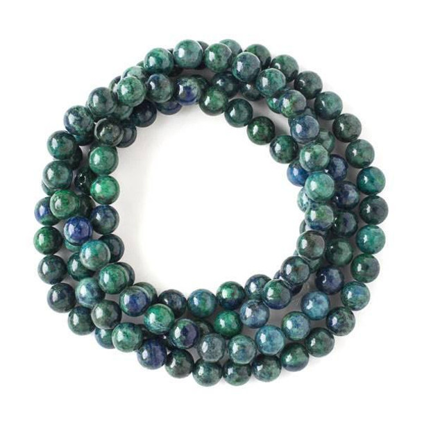 Cherry Tree Beads Azurite 8mm Mala Round Beads - 115 beads per strand 