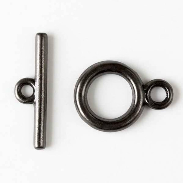 Cherry Tree Beads Gun Metal Colored "Pewter" (zinc-based alloy) 14x19mm Smooth Basic Toggle - 6 per bag - basea0273gm 