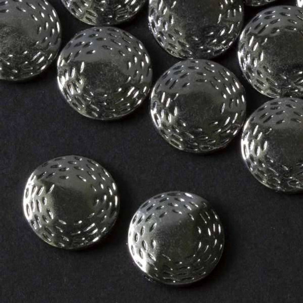 Gun Metal Colored Pewter 16mm Thai Style Sun Disk  - approx. 8 inch strand - basea17027gm