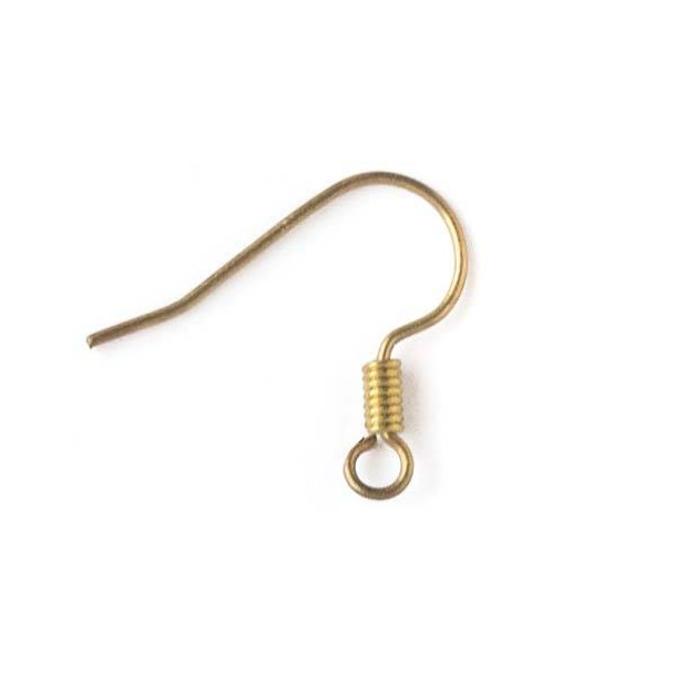 Brass 16mm Ear Wires with Coil - 100 per bag (50 pairs) - baseaDS026vb