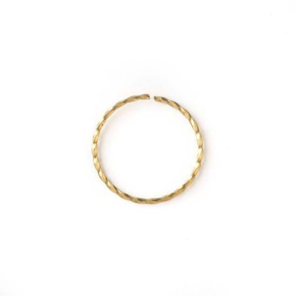 Brass 19mm Open Twisted Hoop - 100 per bag - baseaDS032vb