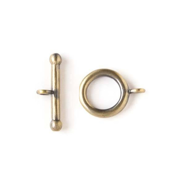 Cherry Tree Beads Brass 14x18mm Simple Toggle Clasp with a 7x22mm bar - 2 pairs per bag - baseaK112vb 