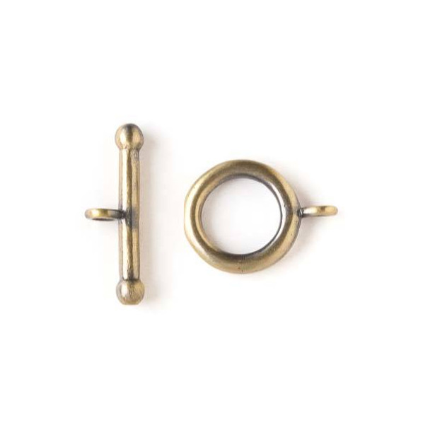 Brass 14x18mm Simple Toggle Clasp with a 7x22mm bar - 2 pairs per bag - baseaK112vb