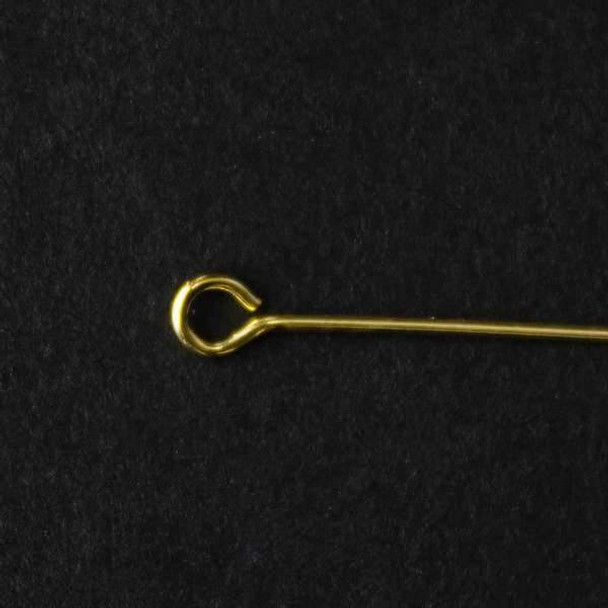 Gold Colored Pewter 2 inch, 22g Eye Pin - 150 per bag - baseeye2x22g