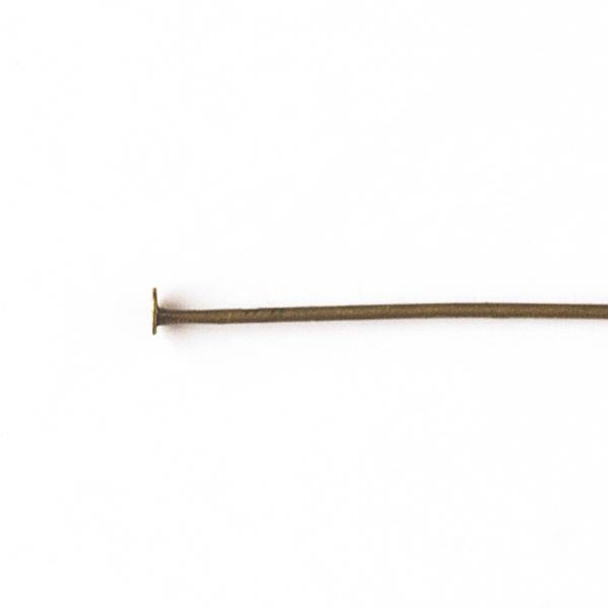 Vintage Bronze Colored Brass 1.5 inch, 23g Headpin - 100 per bag - basehp1.5x23vb