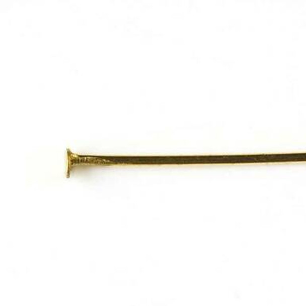 Gold Colored "Pewter" (zinc-based alloy) 3 inch, 24g Headpin - 100 per bag - basehp3x24g