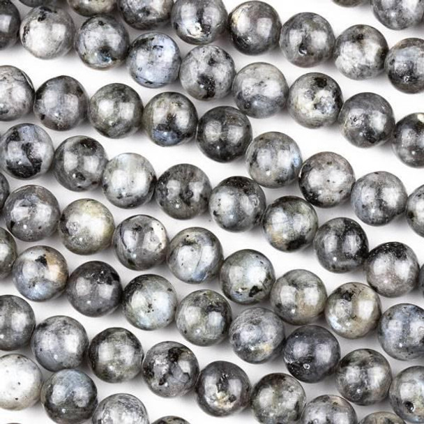 Cherry Tree Beads Black Labradorite/Larvikite 8mm Round Beads - 15 inch strand 