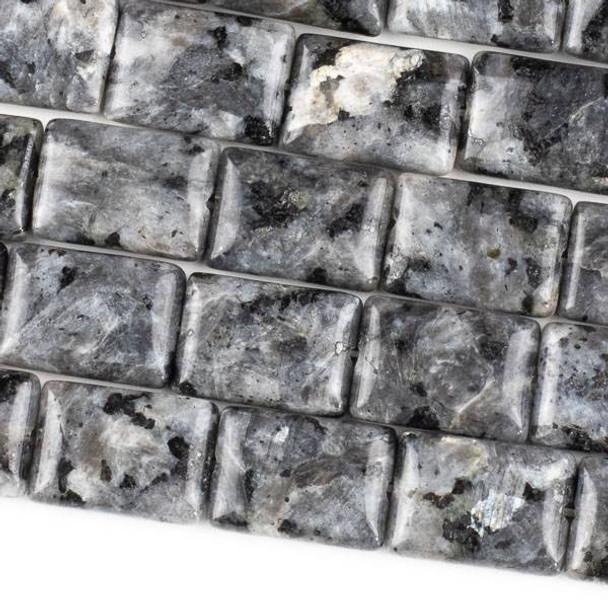 Black Labradorite/Larvikite (Natural Gemstone) 13x18mm Rectangle Beads - 15 inch strand