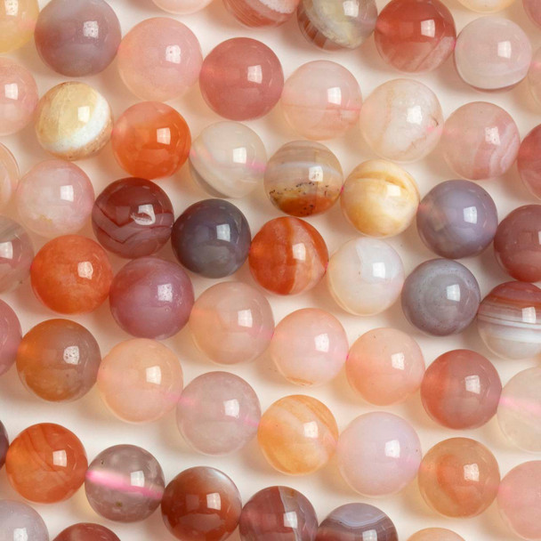 Red Botswana Agate 8mm Round Beads - 15 inch strand