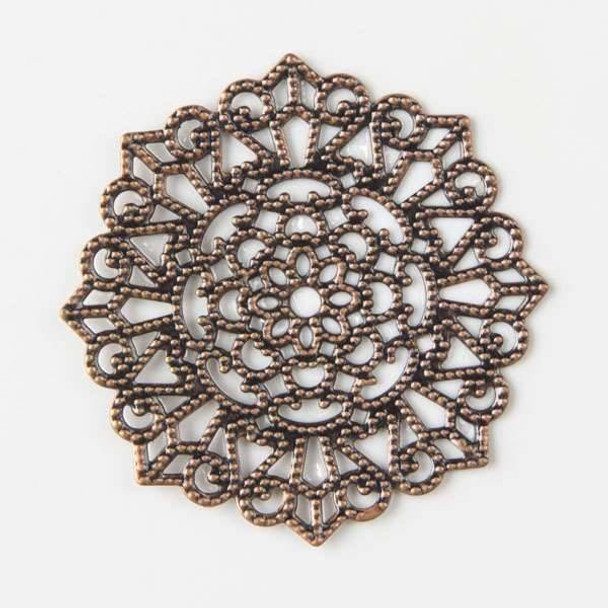 Vintage Copper Plating on Brass 33mm Filigree Component