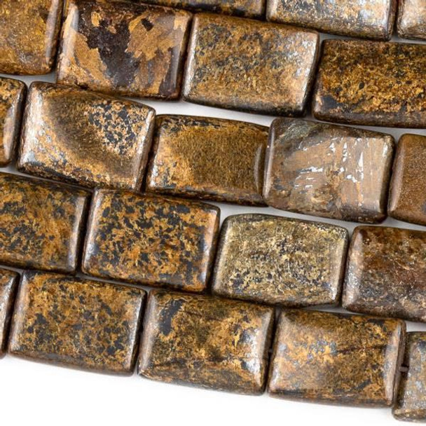 Cherry Tree Beads Bronzite 10x14mm Rectangle Beads - approx. 8 inch strand, Set A 