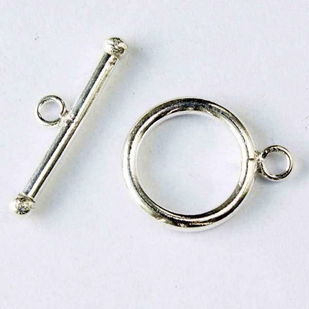 Sterling Silver 17x21mm Smooth Toggle - 6 sets per bag