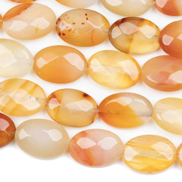 Carnelian 10x14mm Faceted Oval Beads - approx. 8 inch strand, Set B