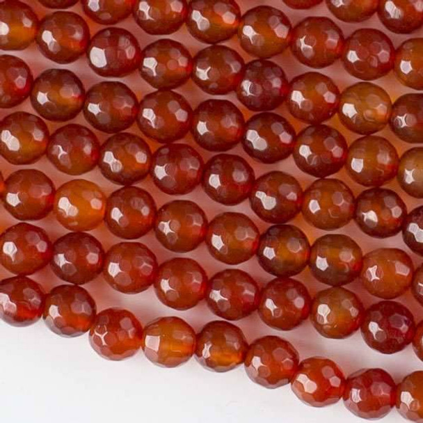 Carnelian/Red Agate 6mm Faceted Round Beads - approx. 8 inch strand, Set B