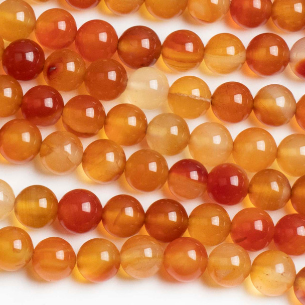 Carnelian 8mm Round Beads - approx. 8 inch strand, Set A