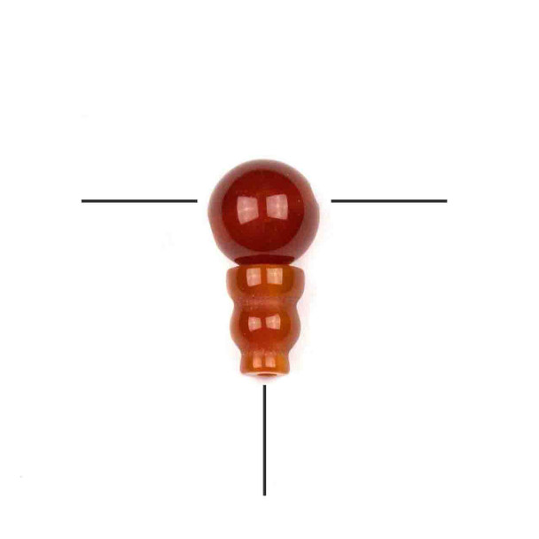 Cherry Tree Beads Carnelian 10mm Guru Bead with 7x10mm Tower - 1 set per bag 