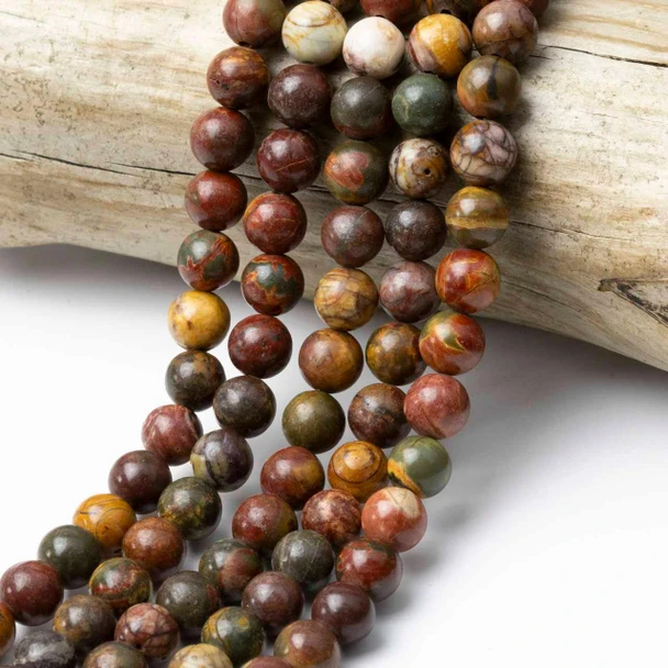 Cherry Tree Beads Red Cherry Creek Jasper 8mm Round Beads - 14.5 inch strand 
