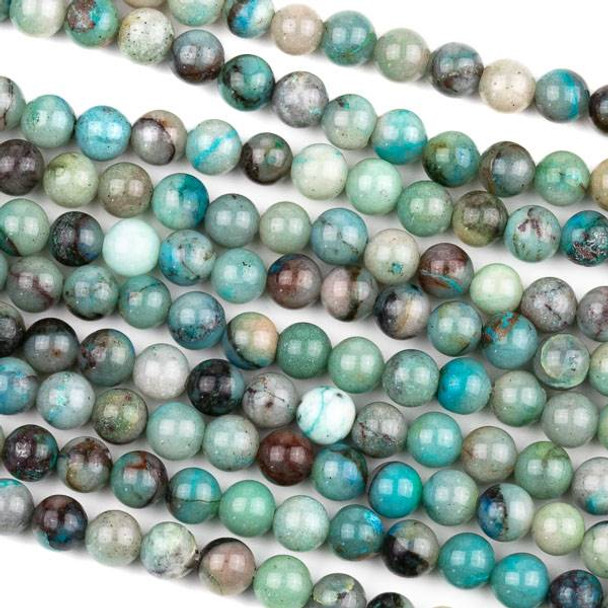 Chrysocolla 6mm Round Beads - 15 inch strand