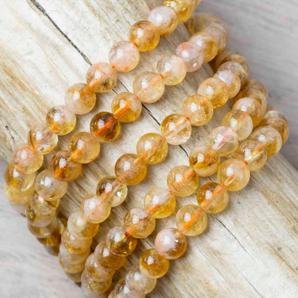 Cherry Tree Beads Citrine 6mm Round Beads - 15 inch strand 