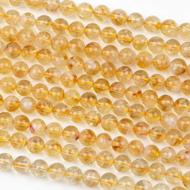 Citrine 7mm Round Beads - 16 inch strand