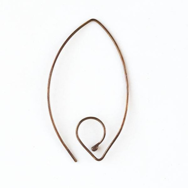 Cherry Tree Beads Copper 20 Gauge 28x40mm Handmade V Shaped French Interchangeable Ear Wire 