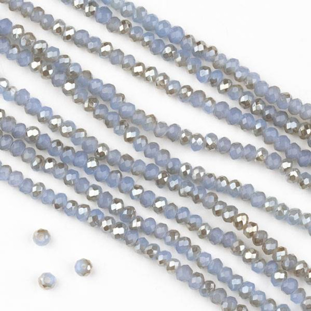 Crystal 2x2mm Honey Kissed Milky Fog Faceted Rondelle Beads  - Approx. 15.5 inch strand