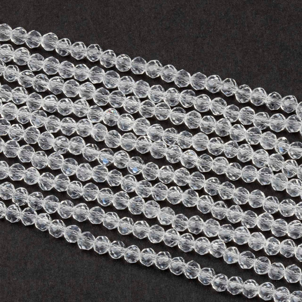 Crystal 2x3mm Clear Faceted Rondelle Beads - Approx. 15 inch strand
